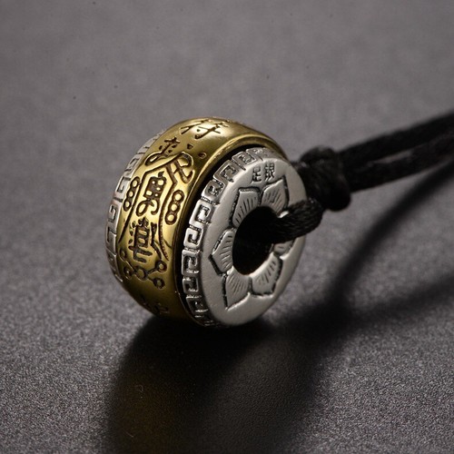Pure Silver Pendant Men's Amulet Six Mantra Lortus Thai Vintage Pendant 1pcs - Picture 4 of 7