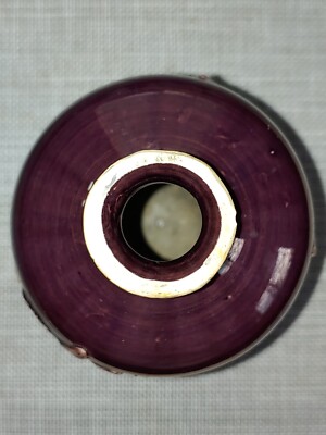 明代茄皮紫釉瓷雕雀竹纹梅瓶16th C Chinese Purple Glazed Porcelain