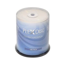 PlexDisc CD-R 700MB 80 Minute 52x Recordable - 100 Pack Cake Box FFP 631-805-...