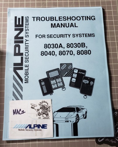 šALPINE 8080, 8070, 8040, 8030A & 8030B Mobile Securityā”Troubleshooting Manual