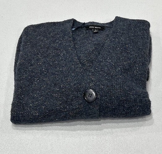 Women's Blue Indigo V-Neck 4-Button Cardigan Size S - Well Worn Style