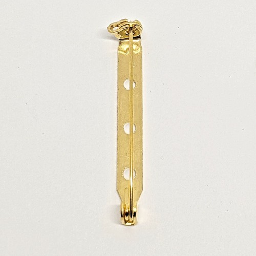 5 x yellow gold pl bar brooch backs settings for jewellery craft finding sizes - Picture 8 of 9