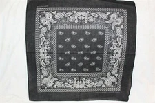 BANDANA BLACK PAISLEY HANDKERCHIEF SET OF 3