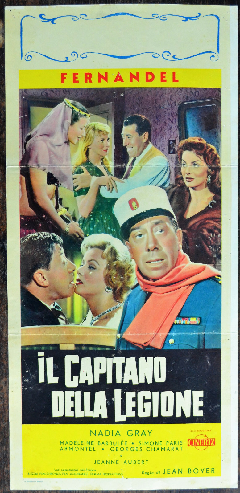 Locandina originale film Il capitano della legione (1957) - Regia di Jean Boyer