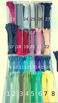 ZIP YKK cerniera lampo 19cm denti piccoli cursore metallo colore a scelta cucito