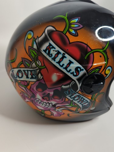 KBC Motorcycle Helmet Ed Hardy Christian Audigier Love Kills Slowly Large 59-60 - Picture 2 of 20