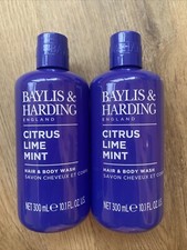 2 x BAYLIS & HARDING CITRUS LIME MINT HAIR AND BODY WASH 300ml FREEPOST