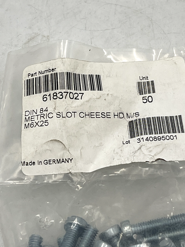 Machine Screw: M6x1 x 25.00 mm Length Under Head, Cheese Head, Slotted (50PK) - Imagen 5 de 6