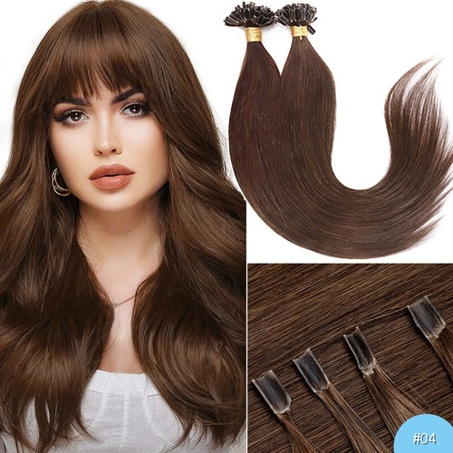 Real Remy Human Hair Extensions Nail U Tip Glue Fusion Pre Bonded Keratin Hair - Picture 20 of 27
