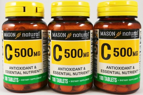 Mason Natural Vitamin C 500mg Supplement total 300tablets EXP:09/2025