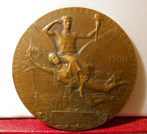 1900 univ EXPOSITION OLYMPIC HORTICULTURE BRONZE 63mm MEDAL GARDENING CHAPLAIN - Picture 1 of 4