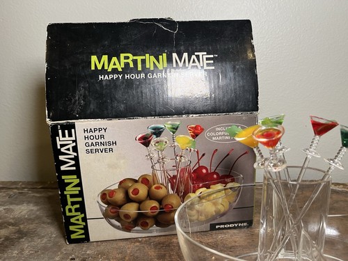 Prodyne Happy Hour Garnish Server Bowl Colorful Sticks With Martini Tops Taiwan - Picture 6 of 8