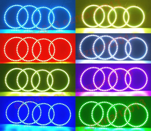 Anillo 4 halo para Yamaha YZF R1 04-08 faro RGB LED multicolor DRL diente azul - Imagen 8 de 14