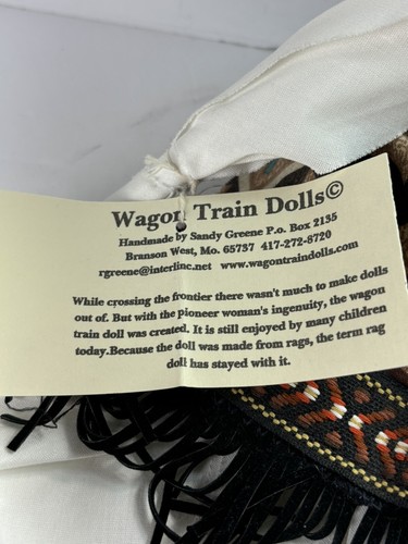 RARE Sandra Greene 15” Handmade Cloth Fabric “Wagon Train” Rag Doll - Picture 4 of 7