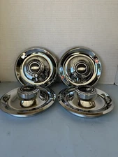 4 GM DISK BRAKES RALLY WHEEL CENTER HUB CAPS W/ BSC DECAL