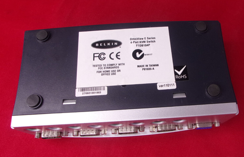 Belkin OmniView E Series 4-Port KVM Switch PS/2 & SVGA (No cables) F1DB104P - 第 3/4 張圖片