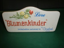 Lore Blumenkinder Limited Edition Goebel W. Germany Display Sign