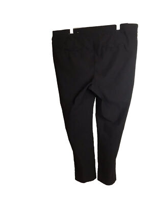 Chicos Ladies 3R (18R) Pants Black Pull on Stretch Wide Leg