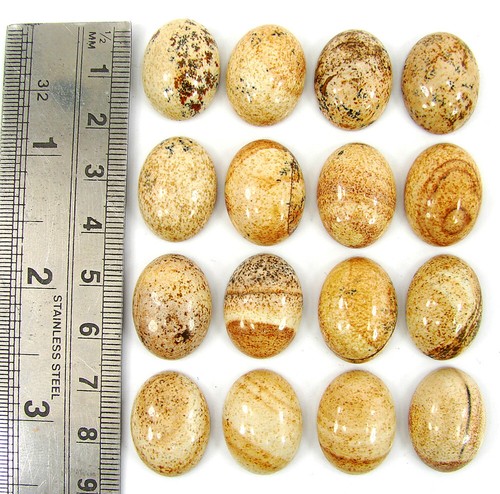 219,20 Ct Naturbild Jaspis Edelstein 15x20 mm Cabochon 16 Stck. Posten - 61194 - Bild 2 von 2