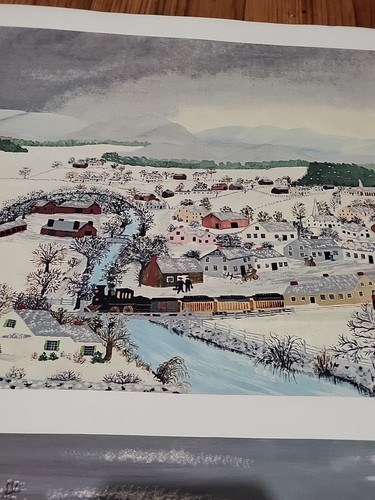 Vintage Grandma Moses Prints Set of 7 Portfolio Canady 1950's - Picture 4 of 12
