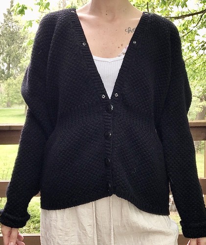 VTG 100% Wool Knit Stitches Cardigan Sweater Sz M *BUNDLE & SAVE* $1 SHIPS MORE - 第 1/5 張圖片