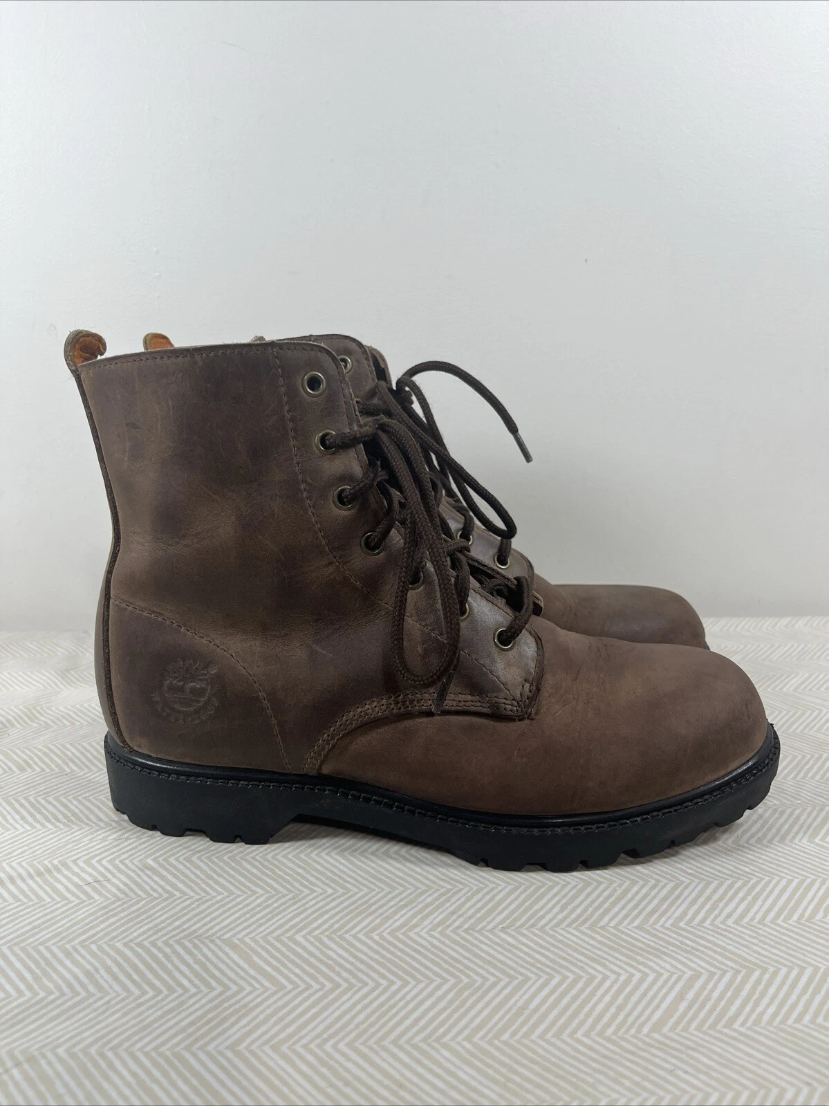 Stivali vintage Timberland da donna impermeabili in pelle 11300 taglia 9 M Combat Biker Y2K