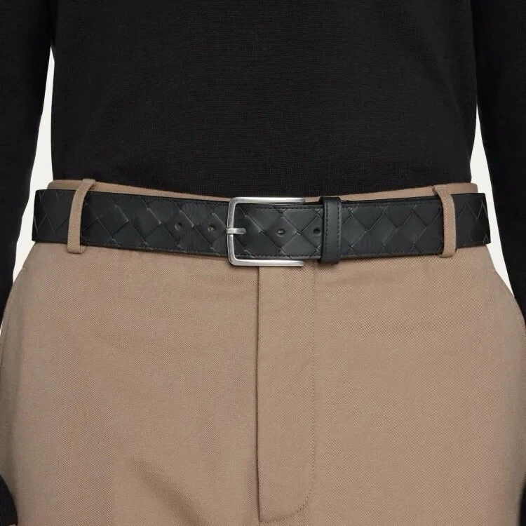 Bottega Veneta — BOTTEGA VENETA Intrecciato Leather Men’s Belt 32in/80cm