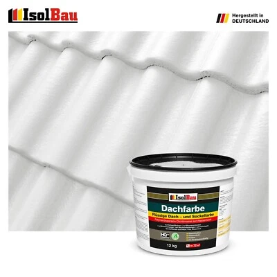 ISOLBAU Dachfarbe Weiss 12 kg Sockelfarbe Fassadenfarbe Dachbeschichtung RAL Farbe