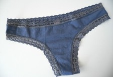 1 NEW Victoria's Secret VTG 2012 Lace Cotton Thong Panty MEDIUM