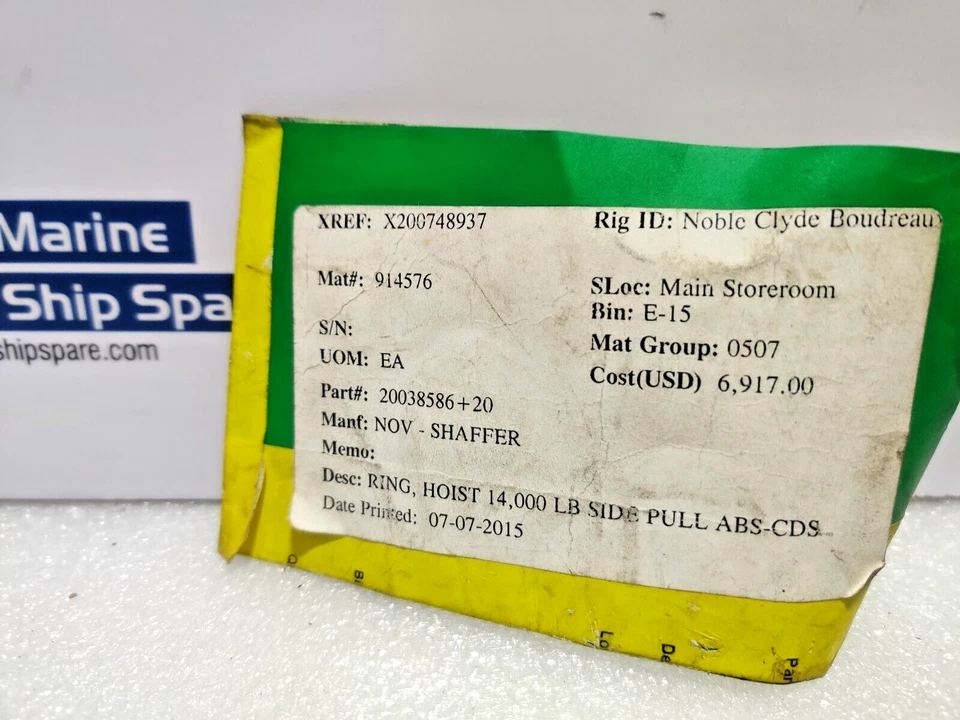 Polipasto de anillo de tracción lateral Crosby D-4121 14000 lb nov 20038586 Foto 2 de 4