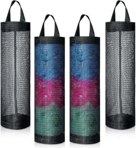 4× Grocery Plastic Garbage Bag Holder Dispenser Hanging Mesh Trash Organizer USA - Picture 15 of 15