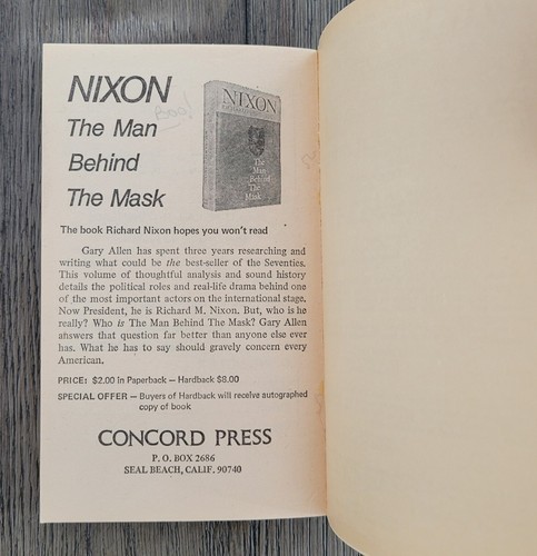 NONE DARE CALL IT CONSPIRACY Book by Gary Allen 1972 Paperback - Picture 9 of 10