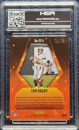 Phoenix #FF-1 2021 Tom Brady/75 amarillo forjado fuego Prizm Holo HGA 9 POP 1 de 1 - Imagen 2 de 3