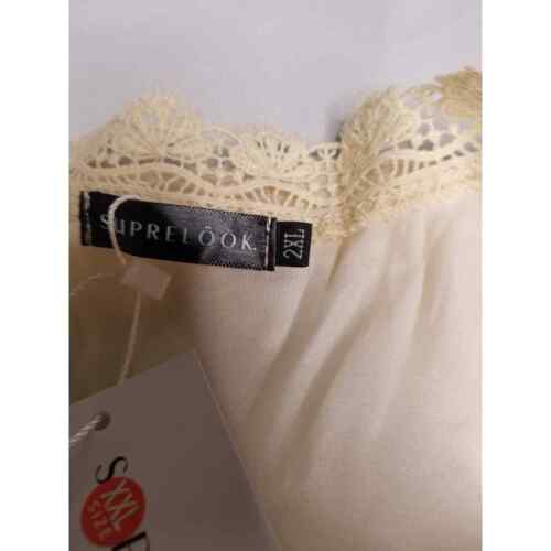 Women's V Neck Lace Crochet Tops Casual Swiss Dot Tops Tunic Shirts Blouses 2XL - Picture 3 of 5