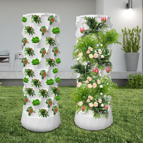 Vertical Hydroponic System Tower Garden Aeroponics Home Grow Kit 10 Layer 80Pots - Picture 4 of 14