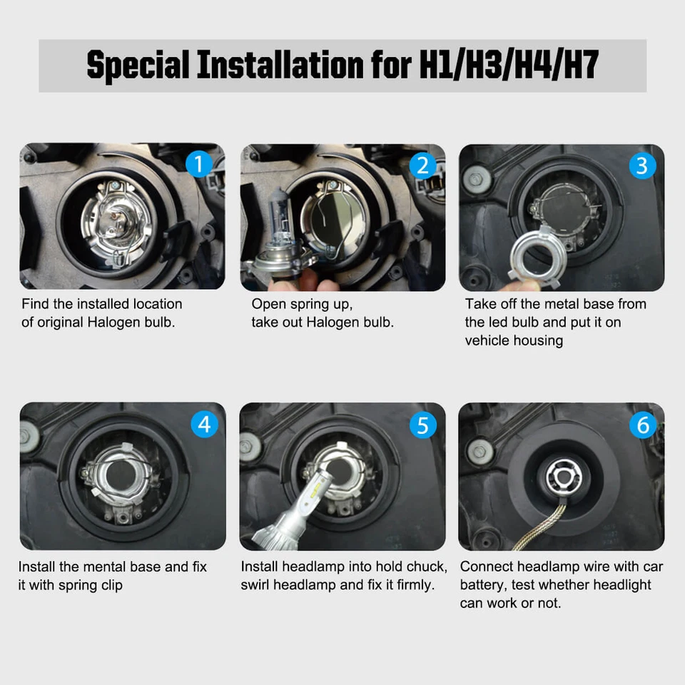 LASFIT H4 9003 LED Headlight Bulbs for Toyota Tacoma 1998-2004 Tundra 2001-2006 - Imagem 4 de 4