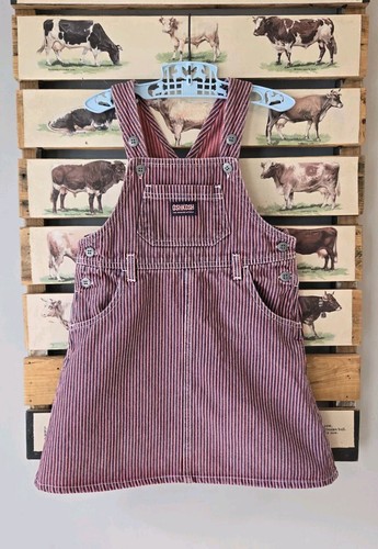 OSHKOSH B'GOSH STRIPED DENIM OVERALL JUMPER DRESS Girl's Size 4T - Picture 11 of 11