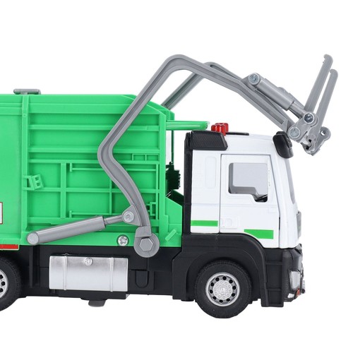 1:32 Garbage Truck Toy With Dumpster 4 Trash Bins Friction Powered Light - Picture 16 of 23