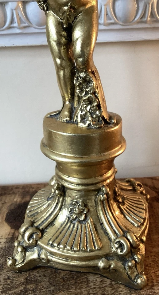 Large Gold Cherub Candle Holder Heavy Made In Vietnam 37 Cms Tall - Image 2 of 4