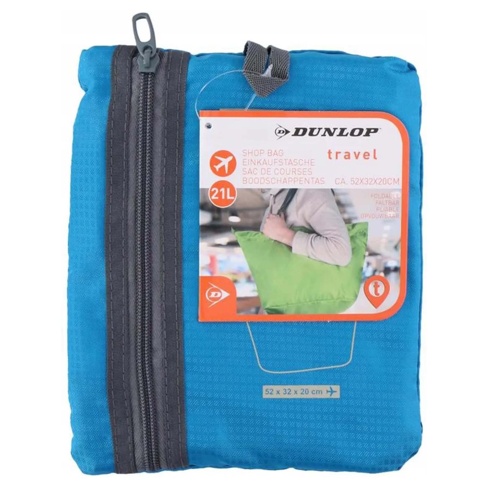 Sac de courses pliable Dunlop bleu marine avec fermeture zippee de 21 litres