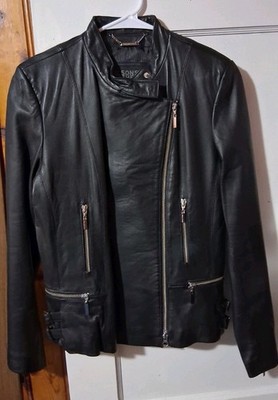 Pelle Studio Wilsons Womens M Black Leather Blazer Jacket Vintage-inspired