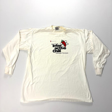 Vintage Microsoft Interactive Chili Long Sleeve Shirt White Sz XL Tech Computer
