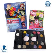 Face Paint Palette 12 Colors Multicolor Plastic Case Carnival Creativity Makeup