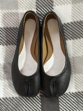 Maison Margiela Tabi Bow Flats Black Leather ...