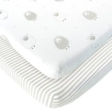 Joey + Joan Bassinet Fitted Sheets 19" x 32" for Cowiewie Bedside Sleeper Bas...