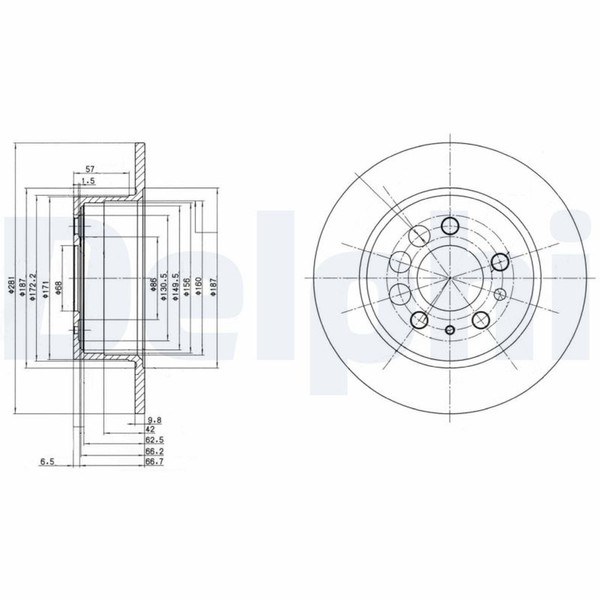 2X Bremsscheibe Delphi BG2103 FüR 780 P244 P245 240 260 940 945 744 P242 740 760-image