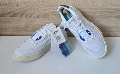 Adidas SC Premiere FV8534 Leder Sneaker Schuhe Weiß Blau Gr. 8,5 = 42   42,5