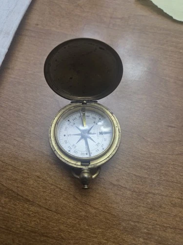 WW2 WALTHAM BRASS POCKET COMPASS U.S. MILITARY WWII