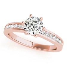 Lab-Created Round Cut 1.50 Ct VVS1 Diamond Engagement Ring 14K Rose Gold Finish