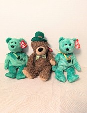 Lot of 3 Beanie Babies NWT St Patrick's Day Lucky Killarney Dublin Bears
